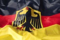 Germany silk flag close up Royalty Free Stock Photo