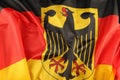Germany silk flag close up Royalty Free Stock Photo