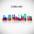 Germany skyline silhouette in colorful geometric style. Royalty Free Stock Photo