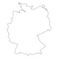 Germany - solid black outline border map of country area. Simple flat vector illustration Royalty Free Stock Photo