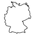 Germany - solid black outline border map of country area. Simple flat vector illustration