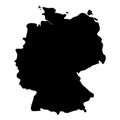 Germany - solid black silhouette map of country area. Simple flat vector illustration