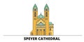 Germany, Speyer flat landmarks vector illustration. Germany, Speyer line city with famous travel sights, skyline, design