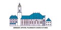 Germany, Speyer, Pilgrimate Church Of Wies travel landmark vector illustration