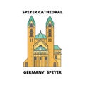 Germany, Speyer, Speyer Cathedral line icon concept. Germany, Speyer, Speyer Cathedral flat vector sign, symbol