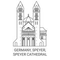 Germany, Speyer, Speyer Cathedral travel landmark vector illustration