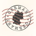 Germany Stamp Postal. Map Silhouette Seal. Passport Round Design. Vector Icon. Design Retro Travel.