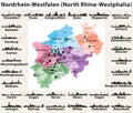 Nemecko stav sever vysoký detailné vektor najväčší mesta panorámy 