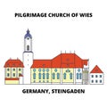 Germany, Steingaden, Pilgrimage Church Of Wies line icon concept. Germany, Steingaden, Pilgrimage Church Of Wies flat