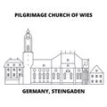 Germany, Steingaden, Pilgrimage Church Of Wies line icon concept. Germany, Steingaden, Pilgrimage Church Of Wies linear