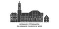Germany, Steingaden, Pilgrimage Church Of Wies travel landmark vector illustration Royalty Free Stock Photo