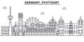 Germany, Stuttgart architecture line skyline illustration. Linear vector cityscape with famous landmarks, city sights