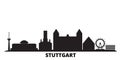 Germany, Stuttgart city skyline isolated vector illustration. Germany, Stuttgart travel black cityscape Royalty Free Stock Photo