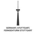 Germany, Stuttgart, Fernsehturm Stuttgart travel landmark vector illustration