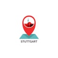 Stuttgart city skyline silhouette vector logo illustration Royalty Free Stock Photo