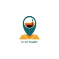 Stuttgart city skyline silhouette vector logo illustration Royalty Free Stock Photo