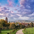 Germany, Stuttgart panorama view. Beautiful houses in autumn, Sky and nature landscape. Vineyards in Stuttgart - Royalty Free Stock Photo
