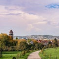 Germany, Stuttgart panorama view. Beautiful houses in autumn, Sky and nature landscape. Vineyards in Stuttgart - Royalty Free Stock Photo