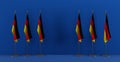 Germany Summit or meeting concept. Germany flags on the blue background. 3d illustration and 3d work Royalty Free Stock Photo
