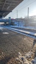 Germany train station Winter with snow Royalty Free Stock Photo