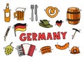 Germany travel set vector illustration