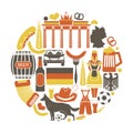 Germany Travel Sightseeing Icons And Vector Landmarks Poster