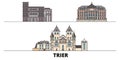 Germany, Trier flat landmarks vector illustration. Germany, Trier line city with famous travel sights, skyline, design.
