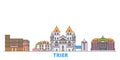 Germany, Trier line cityscape, flat vector. Travel city landmark, oultine illustration, line world icons