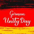 Germany Unity Day calligraphy hand lettering. German National holiday celebration on October 3. Vector template for banner,