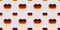 Germany vector background. German flag seamless pattern. Vector stikers. Love hearts symbols. Good choice for language courses, sp
