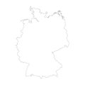 Germany vector country map outline Royalty Free Stock Photo