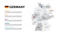 Germany vector map infographic template. Slide presentation. Berlin, Munchen, Koln, Hamburg. Europe country. World