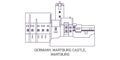 Germany, Wartburg Castle, Wartburg travel landmark vector illustration Royalty Free Stock Photo