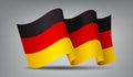 Germany waving flag icon isolated, official symbol of country, horizontal black, red and yellow stripes, vector Royalty Free Stock Photo