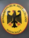 Bundesrepublik Deutschland is a sign for any German Embassy or Consulate abroad.