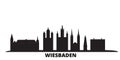 Germany, Wiesbaden city skyline isolated vector illustration. Germany, Wiesbaden travel black cityscape Royalty Free Stock Photo