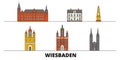 Germany, Wiesbaden flat landmarks vector illustration. Germany, Wiesbaden line city with famous travel sights, skyline Royalty Free Stock Photo