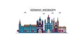 Germany, Wiesbaden tourism landmarks, vector city travel illustration
