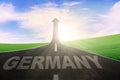 Germany word on road with arrow upward Royalty Free Stock Photo