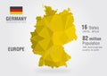 Germany world map with a pixel diamond pattern.
