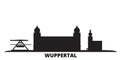 Germany, Wuppertal city skyline isolated vector illustration. Germany, Wuppertal travel black cityscape Royalty Free Stock Photo