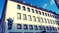 Germany Wurzburg old town, houses, street, infrastructures, buildings along Rhine river Royalty Free Stock Photo