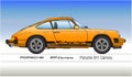 Porsche 911 Carrera sport car, vintage and classic car, silhouette