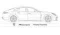 Germany, year 2009, Porsche Panamera super car, silhouette outlined