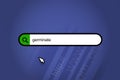 germinate - search engine, search bar with blue background