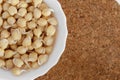 Germinated chickpeas in a white bowl Royalty Free Stock Photo