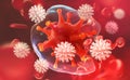 Germs in the blood. Leukocytes attack the virus. Immunity of the body Royalty Free Stock Photo