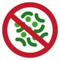 Germs free icon. Red no disease sign