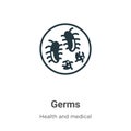 Germs vector icon on white background. Flat vector germs icon symbol sign from modern health and medical collection for mobile Royalty Free Stock Photo