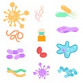 Realistic drawing Germs virus and bacteria spices from microscope